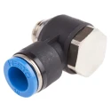 Festo Nickel Plated Brass Pneumatic Fitting Threaded-to-Tube Male G 1/4, 10mm Push-in QSLV-G1/4-10
