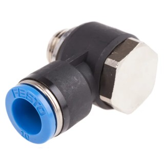 Festo Nickel Plated Brass Pneumatic Fitting Threaded-to-Tube Male G 1/4, 10mm Push-in QSLV-G1/4-10