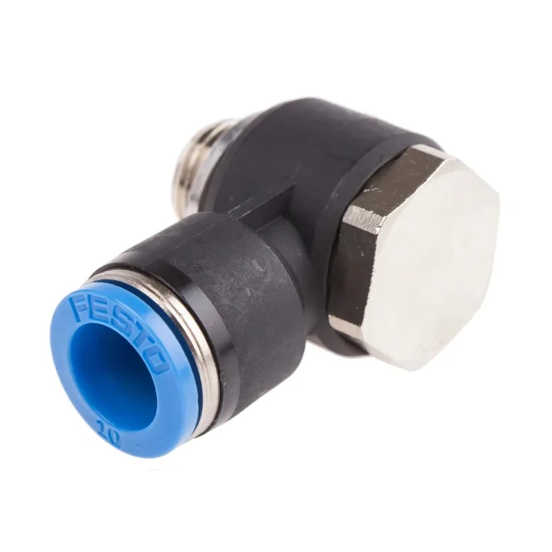 Festo Nickel Plated Brass Pneumatic Fitting Threaded-to-Tube Male G 1/4, 10mm Push-in QSLV-G1/4-10