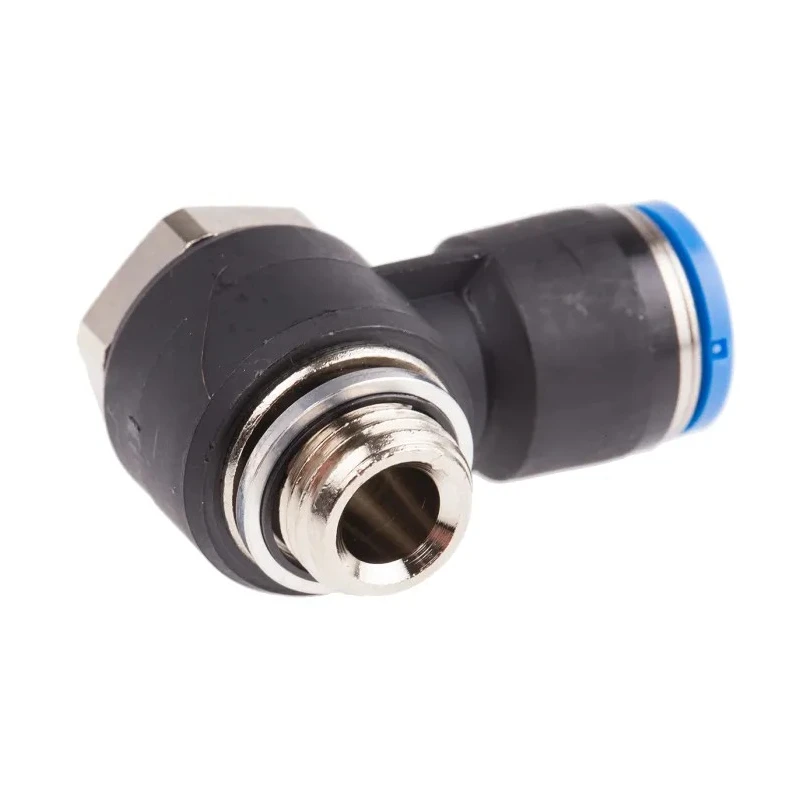 Festo Nickel Plated Brass Pneumatic Fitting Threaded-to-Tube Male G 1/4, 10mm Push-in QSLV-G1/4-10