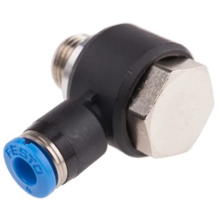 Festo Nickel Plated Brass Pneumatic Fitting Male G 1/8 in Thread to 4mm Push-In Tube QSLV-G1/8-4