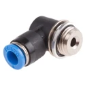 Festo Nickel Plated Brass Pneumatic Fitting Male Threaded-to-Tube G 1/4 Thread Size, 6 mm Push-in Tube QSLV-G1/4-6-I