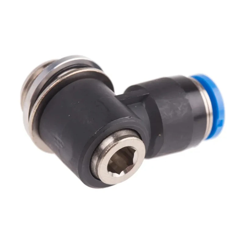 Festo Nickel Plated Brass Pneumatic Fitting Male Threaded-to-Tube G 1/4 Thread Size, 6 mm Push-in Tube QSLV-G1/4-6-I