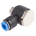 Festo Nickel Plated Brass Pneumatic Fitting Male Threaded-to-Tube Push-in G 1/4 Thread Size, 6mm Tube QSLV-G1/4-6