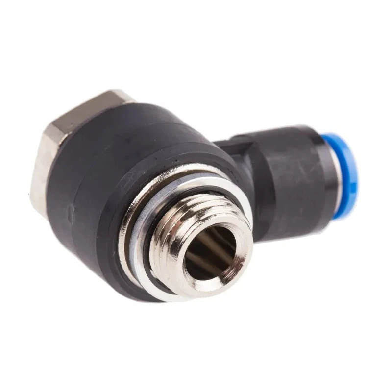Festo Nickel Plated Brass Pneumatic Fitting Male Threaded-to-Tube Push-in G 1/4 Thread Size, 6mm Tube QSLV-G1/4-6