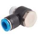 Festo QSLV Series Nickel Plated Brass Pneumatic Fitting Male R 3/8 in Thread to 10mm Push-in 90° QSLV-3/8-10