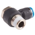 Festo QSLV Series Nickel Plated Brass Pneumatic Fitting Male R 3/8 in Thread to 10mm Push-in 90° QSLV-3/8-10