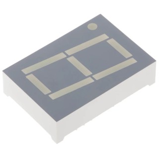 Kingbright 1-Digit 7 Segment LED Display Red Cathode 23mcd Right Side 26 mm SC10-11EWA