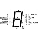 Kingbright 1-Digit 7 Segment LED Display Red Cathode 23mcd Right Side 26 mm SC10-11EWA