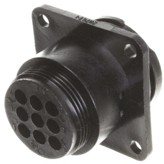 TE Connectivity Circular Connector, 9 Contacts, Panel Mount Plug, Male, Standard Size, Nylon Housing, 600V, Crimp 211767-1