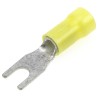 TE Connectivity PLASTI-GRIP Insulated Fork Terminal, 12 AWG to 10 AWG, M4 Stud Size, Vinyl Insulation, Yellow 165015-0