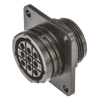 TE Connectivity Circular Connector 9 Contacts Panel Mount Socket Female Nylon Thermoplastic Housing CPC Series 211769-1