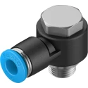Festo QSLV Series Nickel Plated Brass Pneumatic Fitting Male G 1/8 in Thread Push-in 6mm Tube 14 bar 80°C QSLV-G1/8-6
