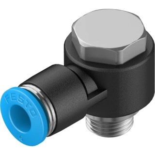 Festo QSLV Series Nickel Plated Brass Pneumatic Fitting Male G 1/8 in Thread Push-in 6mm Tube 14 bar 80°C QSLV-G1/8-6