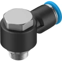Festo QSLV Series Nickel Plated Brass Pneumatic Fitting Male G 1/8 in Thread Push-in 6mm Tube 14 bar 80°C QSLV-G1/8-6