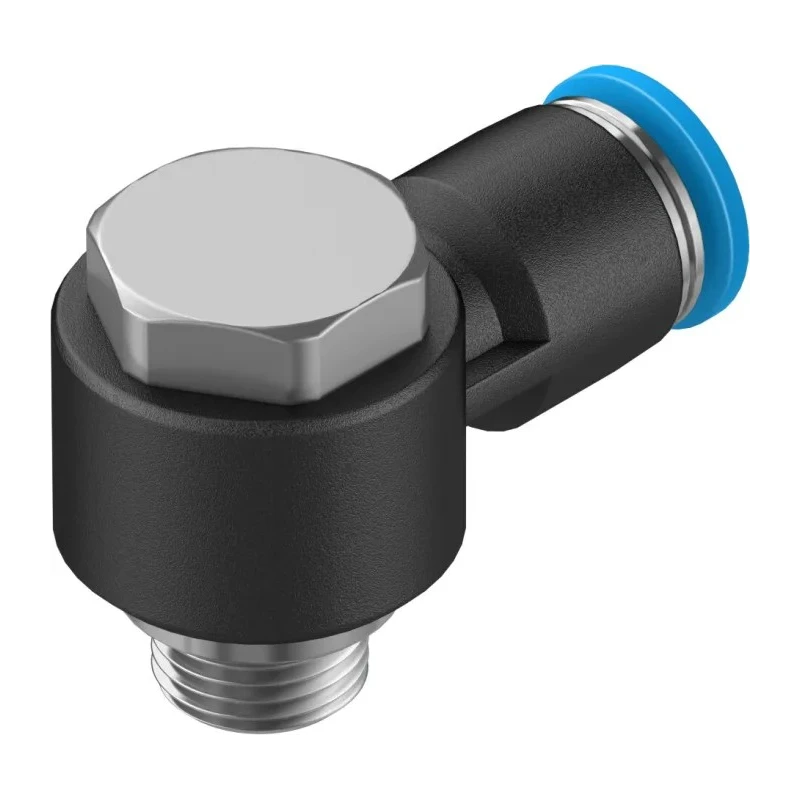 Festo QSLV Series Nickel Plated Brass Pneumatic Fitting Male G 1/8 in Thread Push-in 6mm Tube 14 bar 80°C QSLV-G1/8-6