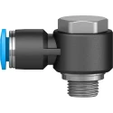 Festo QSLV Series Nickel Plated Brass Pneumatic Fitting Male G 1/8 in Thread Push-in 6mm Tube 14 bar 80°C QSLV-G1/8-6