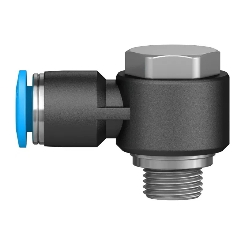 Festo QSLV Series Nickel Plated Brass Pneumatic Fitting Male G 1/8 in Thread Push-in 6mm Tube 14 bar 80°C QSLV-G1/8-6