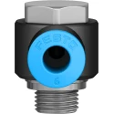 Festo QSLV Series Nickel Plated Brass Pneumatic Fitting Male G 1/8 in Thread Push-in 6mm Tube 14 bar 80°C QSLV-G1/8-6