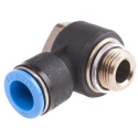 Festo Nickel Plated Brass Pneumatic Fitting, Male Threaded-to-Tube, G 3/8 Thread Size, 12 mm Push-in QSLV-G3/8-12