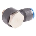 Festo Nickel Plated Brass Pneumatic Fitting, Male Threaded-to-Tube, G 3/8 Thread Size, 12 mm Push-in QSLV-G3/8-12
