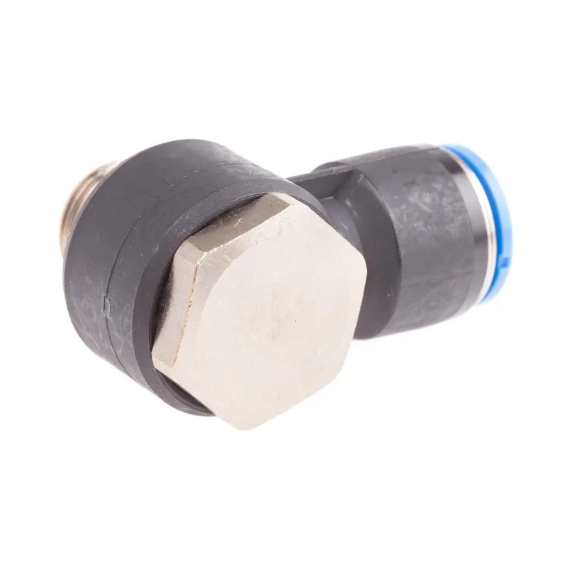 Festo Nickel Plated Brass Pneumatic Fitting, Male Threaded-to-Tube, G 3/8 Thread Size, 12 mm Push-in QSLV-G3/8-12