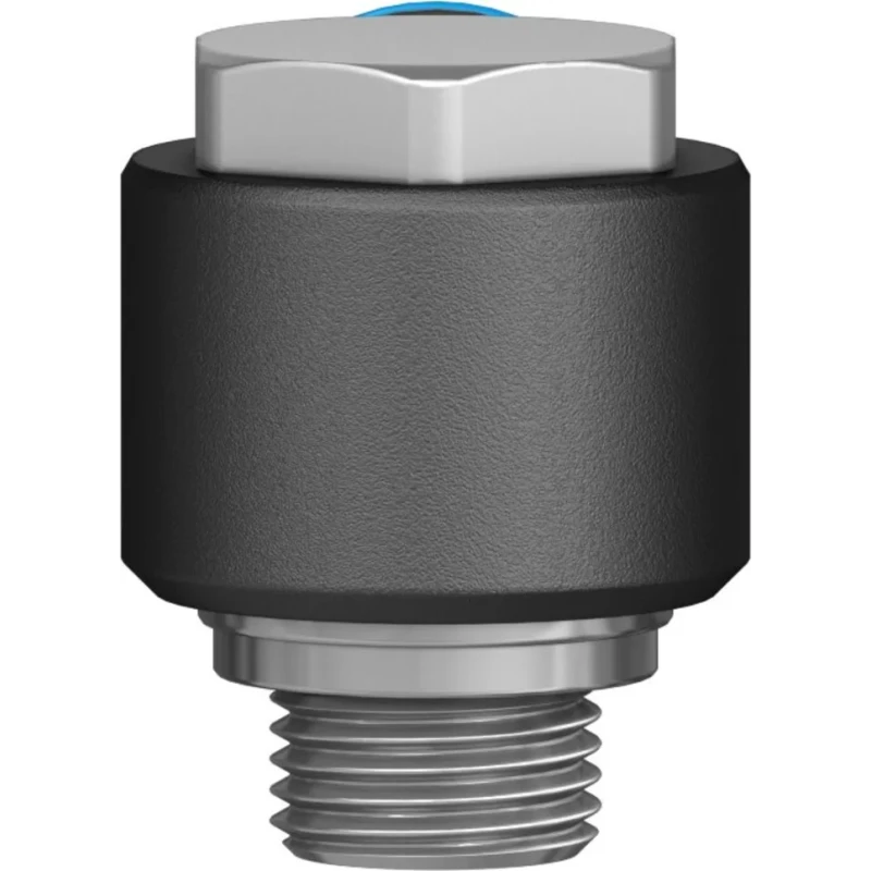 Festo Nickel Plated Brass Pneumatic Fitting G 1/8 in Male Thread to 8mm Push-in Tube, 90° Angle, Max 14 bar QSLV-G1/8-8