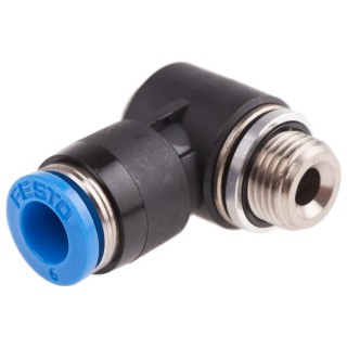 Festo Nickel Plated Brass Pneumatic Fitting Male Threaded-to-Tube G 1/8 Inch, Push-In 6mm Tube QSLV-G1/8-6-I