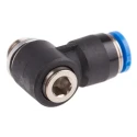 Festo Nickel Plated Brass Pneumatic Fitting Male Threaded-to-Tube G 1/8 Inch, Push-In 6mm Tube QSLV-G1/8-6-I