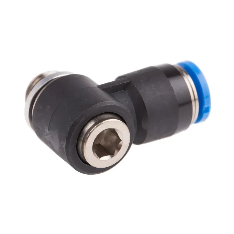 Festo Nickel Plated Brass Pneumatic Fitting Male Threaded-to-Tube G 1/8 Inch, Push-In 6mm Tube QSLV-G1/8-6-I
