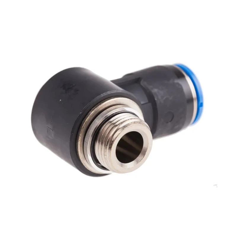 Festo Nickel Plated Brass Pneumatic Fitting Male G 3/8 Threaded-to-Tube Push-In 12mm QSLV-G3/8-12-I