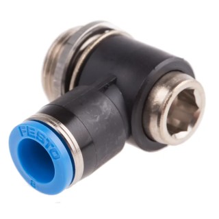 Festo Nickel Plated Brass Pneumatic Fitting Male Thread to Tube Push-in 8mm G 3/8 QSLV-G3/8-8-I
