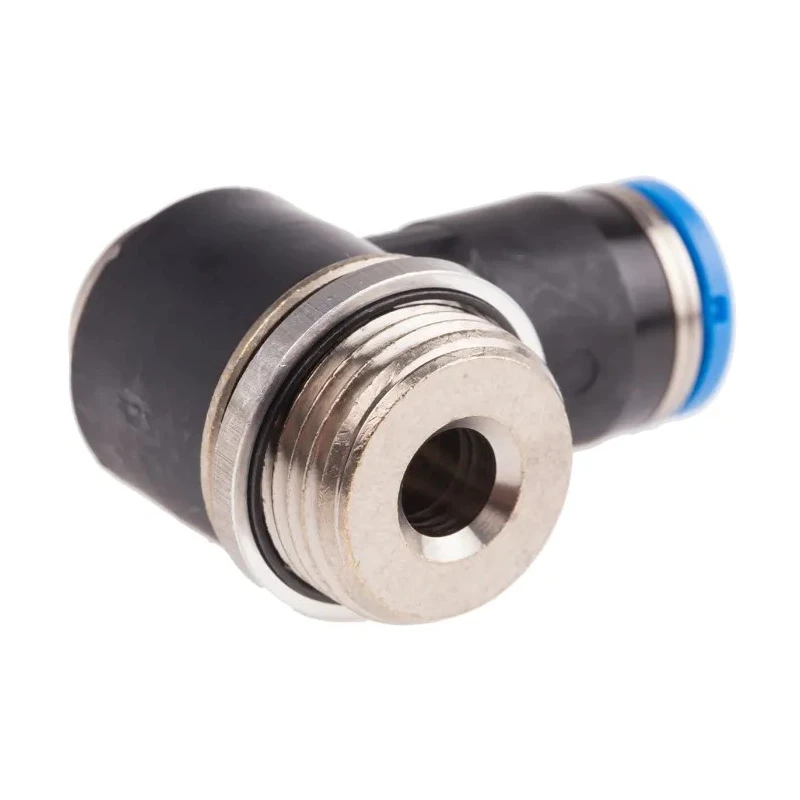 Festo Nickel Plated Brass Pneumatic Fitting Male Thread to Tube Push-in 8mm G 3/8 QSLV-G3/8-8-I