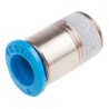 Festo Pneumatic Fitting 6mm Push-in Male Threaded-to-Tube Nickel-Plated Brass, 1/8 in R Thread QSM-1/8-6-I