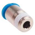Festo Pneumatic Fitting 6mm Push-in Male Threaded-to-Tube Nickel-Plated Brass, 1/8 in R Thread QSM-1/8-6-I