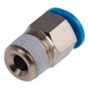 Festo Pneumatic Fitting 6mm Push-in Male 1/8 in Threaded-to-Tube Nickel-Plated Brass QSM-1/8-6