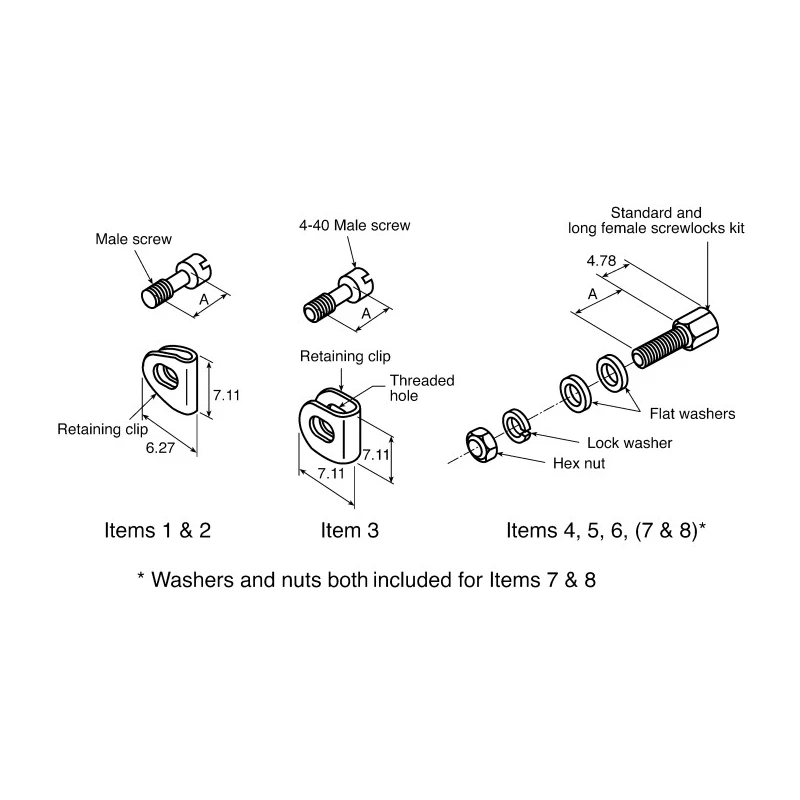 TE Connectivity Female Screw Lock Accessory for AMPLIMITE HDF, HDP, HDE Series D-Sub Connector 5748270-2
