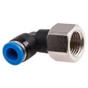 Festo Nickel Plated Brass Pneumatic Fitting Male Threaded-to-Tube G 1/4 in to 6mm Push-in QSLF-1/4-6-B