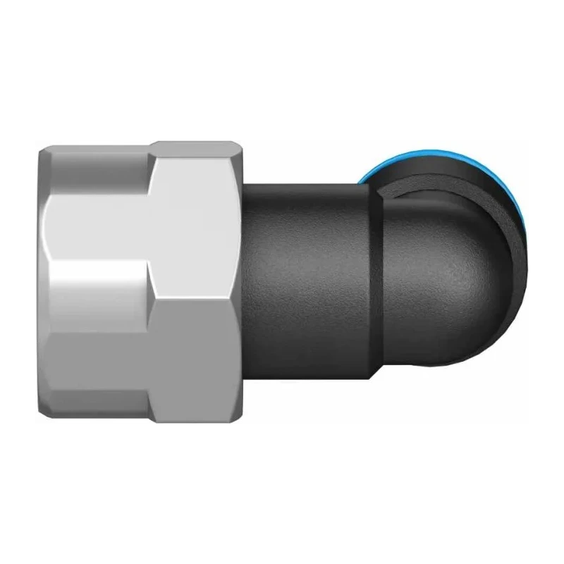 Festo Nickel Plated Brass Pneumatic Fitting Male Threaded-to-Tube G 1/4 in to 6mm Push-in QSLF-1/4-6-B