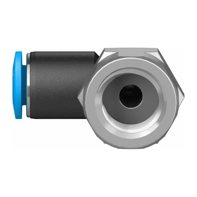 Festo Nickel Plated Brass Pneumatic Fitting Male Threaded-to-Tube G 1/4 in to 6mm Push-in QSLF-1/4-6-B