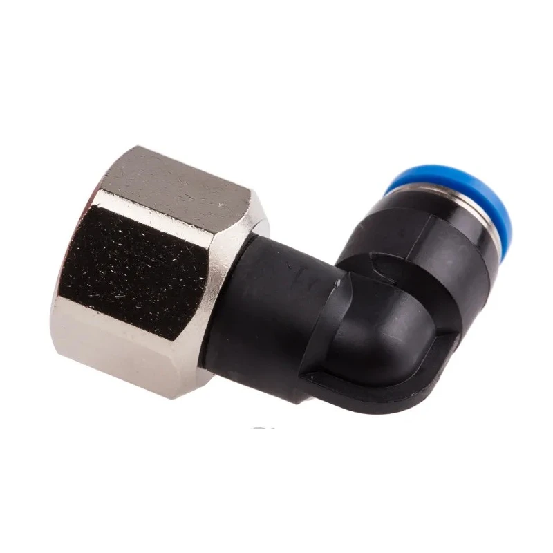 Festo Nickel Plated Brass Pneumatic Fitting Male Threaded-to-Tube G 1/4 in to 6mm Push-in QSLF-1/4-6-B