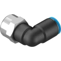 Festo Nickel Plated Brass Pneumatic Elbow Fitting, Male G 1/4 in Thread to 8mm Push-In Tube QSLF-1/4-8-B