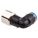 Festo Nickel Plated Brass Pneumatic Elbow Fitting, Male G 1/4 in Thread to 8mm Push-In Tube QSLF-1/4-8-B