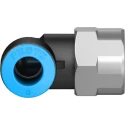 Festo Nickel Plated Brass Pneumatic Elbow Fitting, Male G 1/4 in Thread to 8mm Push-In Tube QSLF-1/4-8-B