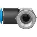 Festo Nickel Plated Brass Pneumatic Elbow Fitting, Male G 1/4 in Thread to 8mm Push-In Tube QSLF-1/4-8-B