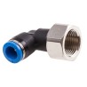 Festo Nickel Plated Brass 90° Pneumatic Fitting Threaded Female G 3/8 to 8mm Push-In QSLF-3/8-8-B
