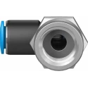 Festo Nickel Plated Brass 90° Pneumatic Fitting Threaded Female G 3/8 to 8mm Push-In QSLF-3/8-8-B