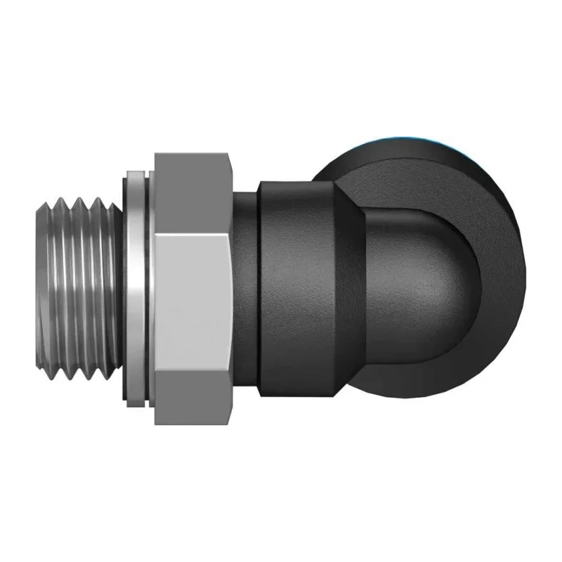 Festo Nickel Plated Brass Pneumatic Fitting, Male G 1/4 Threaded-to-Tube, 10mm Push-in QSL-G1/4-10