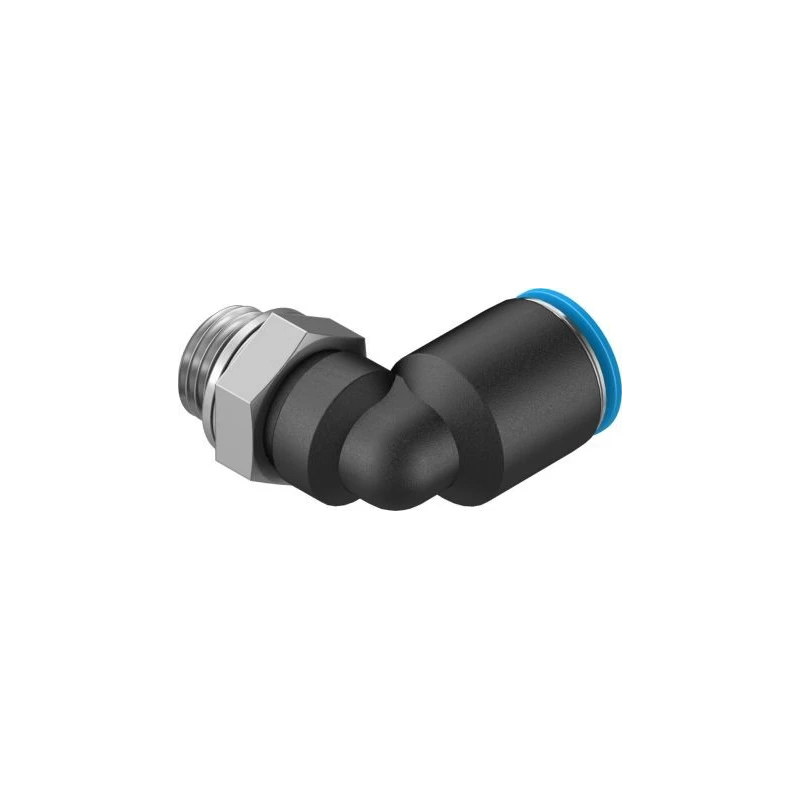 Festo Nickel Plated Brass Pneumatic Fitting, Male G 1/4 Threaded-to-Tube, 10mm Push-in QSL-G1/4-10