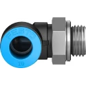 Festo Nickel Plated Brass Pneumatic Fitting, Male G 1/4 Threaded-to-Tube, 10mm Push-in QSL-G1/4-10